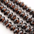 25 5/7mm Czech Gemstone Donuts: Bronze - Jet