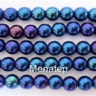 50 6mm Czech Round Beads: Iris - Blue