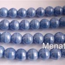 25 8mm Czech Glass Round Beads:Luster - Oraque Lt. Blue