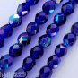 25 6mm Czech Firepolish Beads -- Cobalt AB