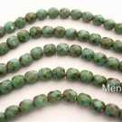 50 4mm Czech Glass Firepolish Beads: Oraque Turquoise - Picasso