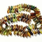 50 3x11mm Czech Glass Dagger Beads: Matte - Picasso Mix