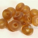 50 8 x 2.5mm Czech Glass Donut Beads: Matte - Topaz