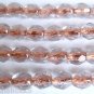 50 4mm Czech Glass Firepolish Beads: Copper Lined - Light Sapphire