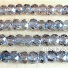 25 4x6mm Czech Gemstone Donuts: Luster Transparent Blue
