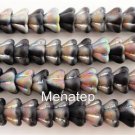 25 8mm Czech Bell Flowers: Matte Jet - Vitral