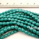 50 4mm Czech Glass Firepolish Beads: Persian Turquoise