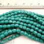 50 4mm Czech Glass Firepolish Beads: Persian Turquoise