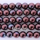 50 6mm Czech Round Beads: Luster - Metallic Amethyst