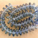 50 6mm Czech Glass Rondelles: Luster - Transparent Blue
