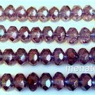 25 5 x 7mm Czech Glass Gemstone Donuts: Luster - Transparent Amethyst