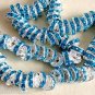 8 8mm Czech Glass Rondelles: Silver - Aquamarine