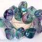 12 12mm Three Petal Flower Beads:Metalic Purple Peacock