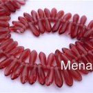 50 3x10mm Czech Glass Daggers: Pearl Fuchsia