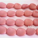25 12x9 mm Czech Glass Twisted Flat Ovals: Oraque Pink