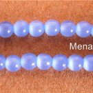 50 6mm Fiber Optic Cats Eye Beads -- Light Blue