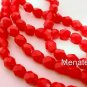 50 4mm Czech Glass Firepolish Beads: Oraque Red