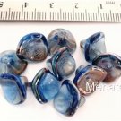 12 12mm Three Petal Flower Beads: Sapphire - Celsian