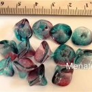 12 12mm 3-Petal Flower Beads: Dual Coated - Pink/Blue
