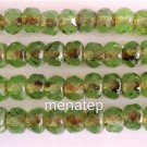 25 4/6 mm Czech Gemstone Donuts: Picasso - Peridot