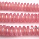 50 6mm Czech Glass Rondelle Beads: Milky Pink