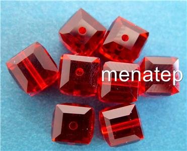 1 6mm Swarovski Crystal Cube -- Siam