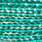25 6mm Czech Glass Firepolish Beads: Emerald