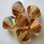 5 5mm Swarovski Crystal Bicones -- Lt.Colorado Topaz AB