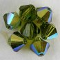 5 5mm Swarovski Crystal Bicones -- Olivine AB