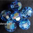 3 6mm Swarovski 5000 Crystal Rounds -- Lt. Sapphire AB