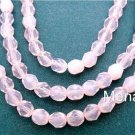 25 6mm Czech Glass Firepolish Beads: Milky Soft Rosaline
