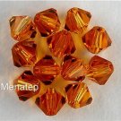 8 4mm Swarovski Crystal Bicones -- Topaz