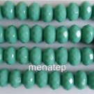 25 5x7mm Czech Glass Gemstone Donut Beads: Turquoise