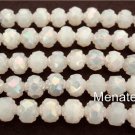25 5/6mm Czech Gl. Sm. Rosebuds:Luster Iris-Milky White