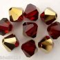 5 6mm Swarovski Crystal Bicones -- Siam Dorado
