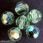 3 6mm Swarovski 5000 Crystal Rounds -- Chrisolite AB