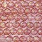 25 6mm Czech Fp. Renaiss.Beads: Luster Transp. Top/Pink