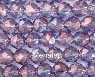 25 6mm Czech Renaissance Beads: Luster Transp. Amethyst