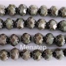 25 5/6mm Czech Small Rosebud: Luster - Oraque Green