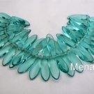 25 5x16mm Czech Glass Dagger Beads: Teal
