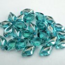 40 8 x 5 mm Czech Glass Gemduo Beads: Twilight - Aquamarine