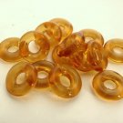 50 8 x 2.5 mm Czech Glass Donut Beads: Topaz