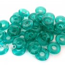 50  8 x 2.5 mm Czech Glass Donut Beads: Teal