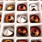 5(Five)  12 mm Rivoli Beads: Crystal - Volcano