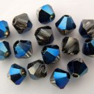 8 4  mm Swarovski 5301 Crystal Bicones -- Metallic Blue