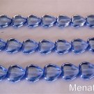 25 10x10mm Czech Glass Heart Beads: Luster - Medium Sapphire