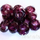 6(Six)  8x14mm Large Hole Rondelle Beads: Transparent Amethyst