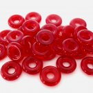 50 8 x 2.5 mm Czech Glass Donut Beads: Siam/Ruby