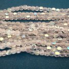 50 4 x 4 mm Czech Glass Cube Beads: Crystal AB
