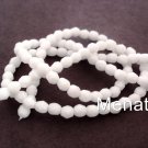 50 4mm Czech Glass Firepolish Beads: Opaque White